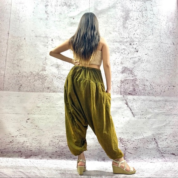 Handmade Stobewashed Ohm Prints Harem Styled Pants - Picture 2 of 7